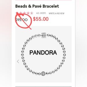 Pandora Beads and Pave' Bracelet